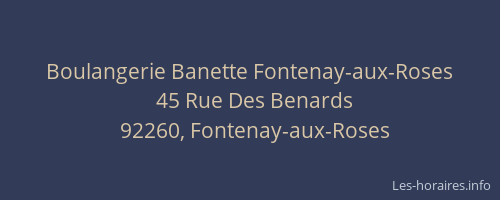 Boulangerie Banette Fontenay-aux-Roses