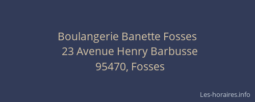 Boulangerie Banette Fosses