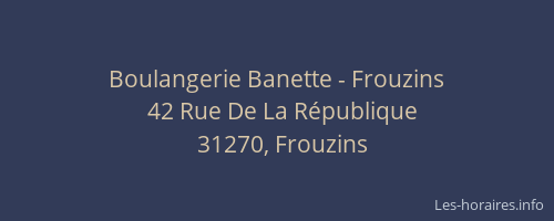 Boulangerie Banette - Frouzins