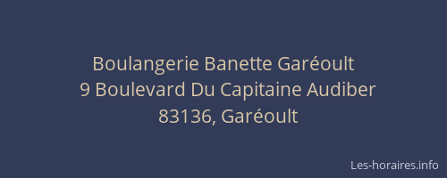 Boulangerie Banette Garéoult