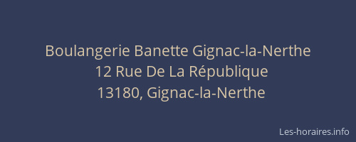 Boulangerie Banette Gignac-la-Nerthe