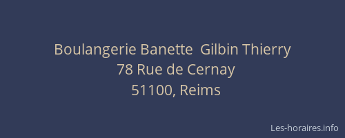 Boulangerie Banette  Gilbin Thierry