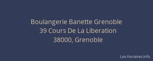 Boulangerie Banette Grenoble