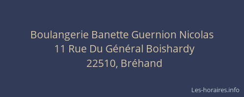 Boulangerie Banette Guernion Nicolas
