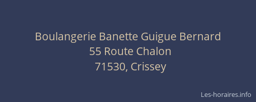 Boulangerie Banette Guigue Bernard