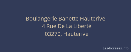 Boulangerie Banette Hauterive