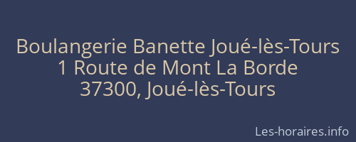 Boulangerie Banette Joué-lès-Tours