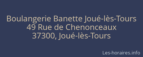 Boulangerie Banette Joué-lès-Tours