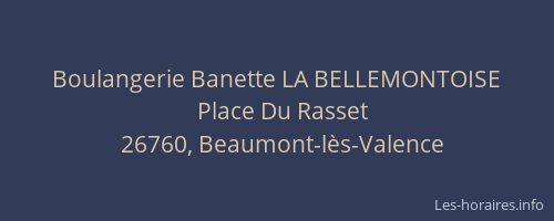 Boulangerie Banette LA BELLEMONTOISE