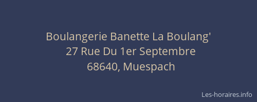 Boulangerie Banette La Boulang'