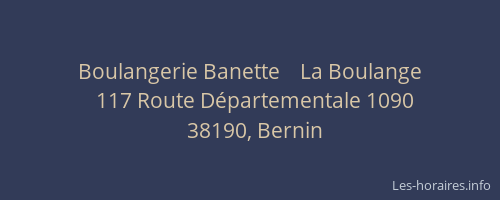 Boulangerie Banette    La Boulange