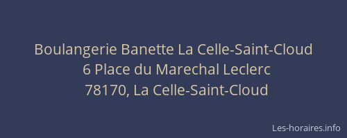 Boulangerie Banette La Celle-Saint-Cloud
