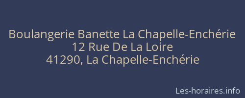 Boulangerie Banette La Chapelle-Enchérie