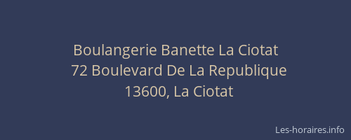 Boulangerie Banette La Ciotat