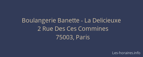 Boulangerie Banette - La Delicieuxe
