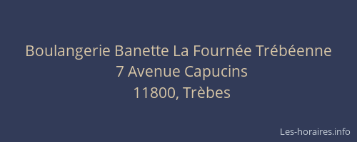 Boulangerie Banette La Fournée Trébéenne