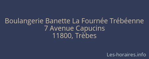 Boulangerie Banette La Fournée Trébéenne