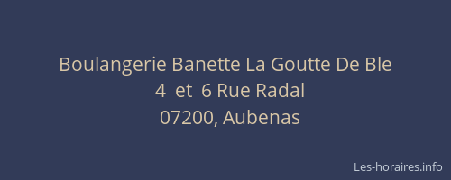 Boulangerie Banette La Goutte De Ble