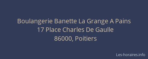 Boulangerie Banette La Grange A Pains