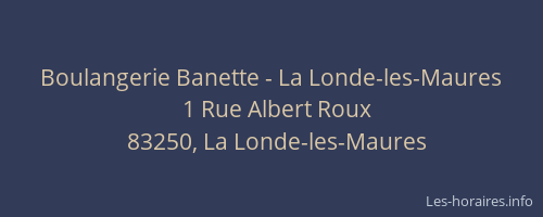 Boulangerie Banette - La Londe-les-Maures