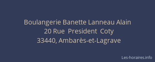 Boulangerie Banette Lanneau Alain