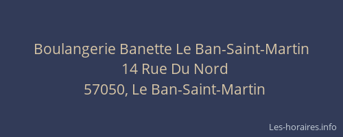 Boulangerie Banette Le Ban-Saint-Martin