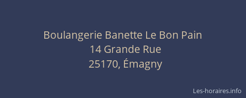 Boulangerie Banette Le Bon Pain