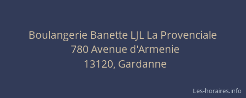 Boulangerie Banette LJL La Provenciale