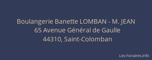 Boulangerie Banette LOMBAN - M. JEAN