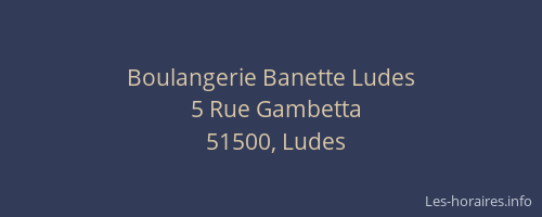 Boulangerie Banette Ludes