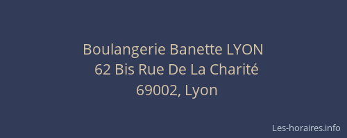 Boulangerie Banette LYON