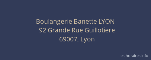 Boulangerie Banette LYON