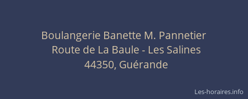 Boulangerie Banette M. Pannetier