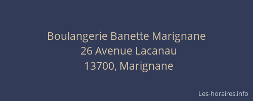 Boulangerie Banette Marignane