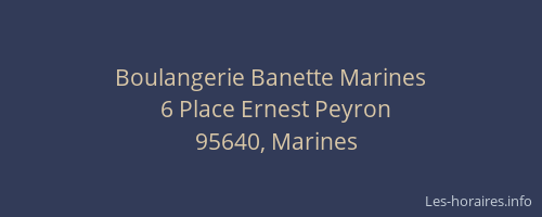 Boulangerie Banette Marines