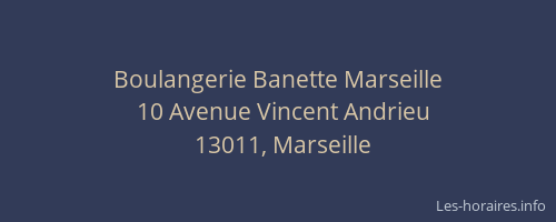 Boulangerie Banette Marseille