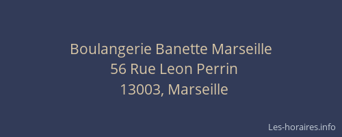 Boulangerie Banette Marseille