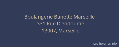 Boulangerie Banette Marseille