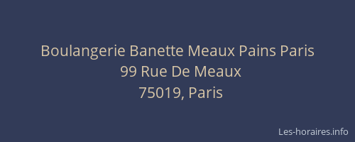 Boulangerie Banette Meaux Pains Paris