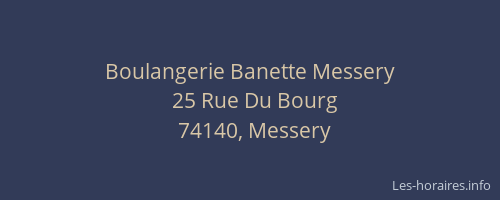 Boulangerie Banette Messery