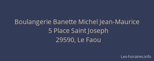Boulangerie Banette Michel Jean-Maurice
