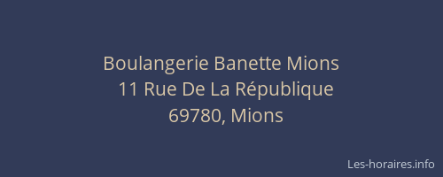 Boulangerie Banette Mions
