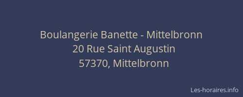 Boulangerie Banette - Mittelbronn