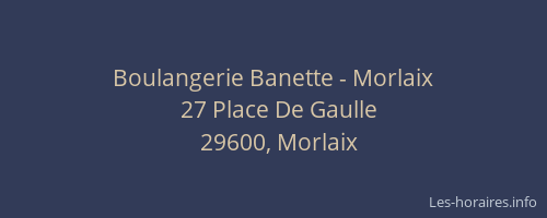 Boulangerie Banette - Morlaix