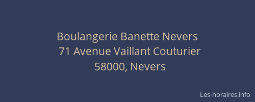 Boulangerie Banette Nevers