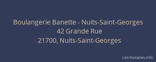 Boulangerie Banette - Nuits-Saint-Georges