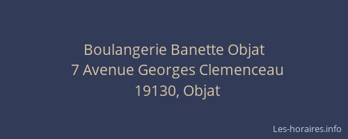 Boulangerie Banette Objat