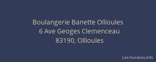 Boulangerie Banette Ollioules