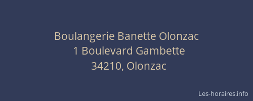 Boulangerie Banette Olonzac