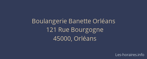 Boulangerie Banette Orléans